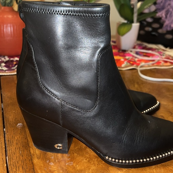 Like New Coach Pell Leather Studded Booties 6 - Picture 3 of 4